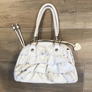 White Ruffle Bebe Purse